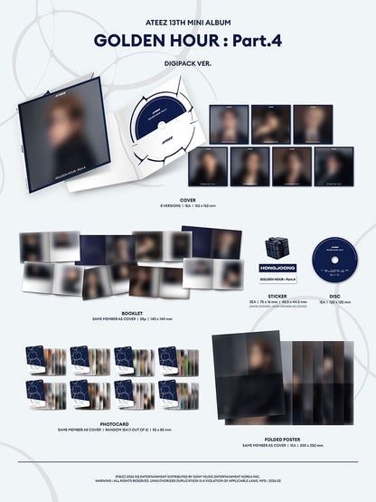 KQSHOP POB ATEEZ – 13th Mini Album GOLDEN HOUR Part.4 (DIGIPACK VER.)