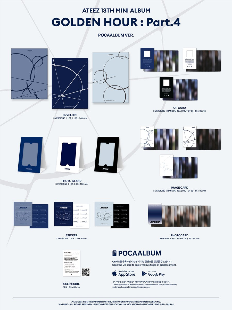 KQSHOP POB ATEEZ – 13th Mini Album GOLDEN HOUR  Part.4 (POCAALBUM VER.)