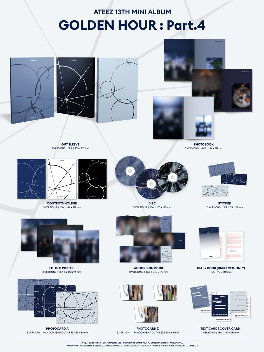 KQSHOP POB ATEEZ – 13th Mini Album GOLDEN HOUR Part.4