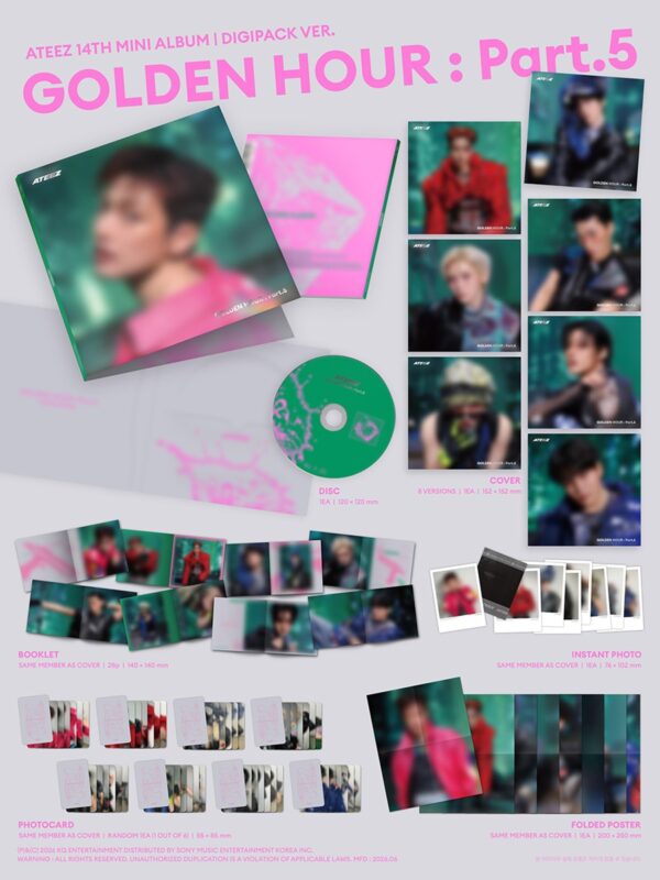 [KQSHOP POB] ATEEZ – 14th Mini Album [GOLDEN HOUR : Part.5] (DIGIPACK VER.)