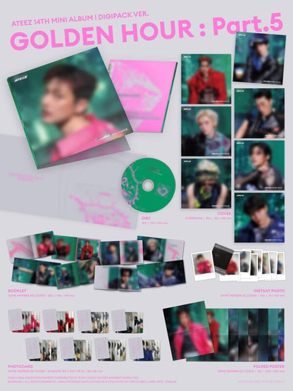 [KQSHOP POB] ATEEZ – 14th Mini Album [GOLDEN HOUR : Part.5] (DIGIPACK VER.)