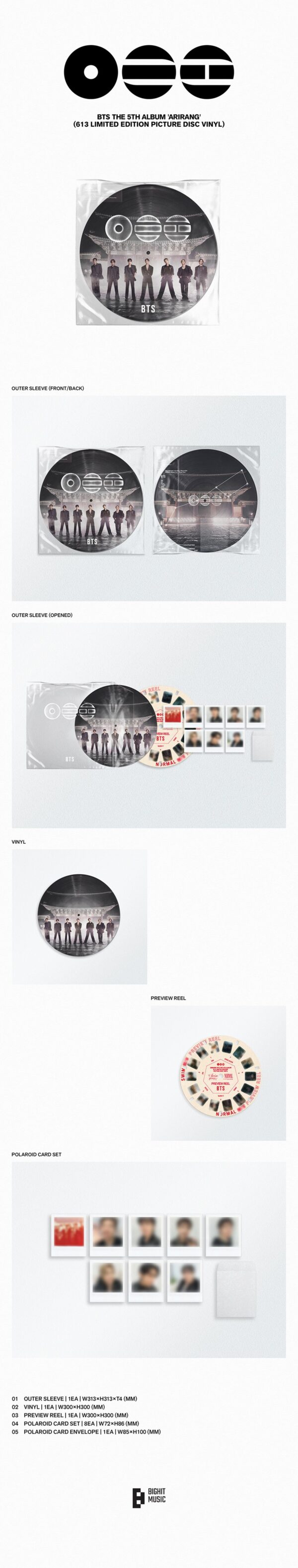 BTS – The 5th Album [ARIRANG] (613 Limited Edition Picture Disc Vinyl)