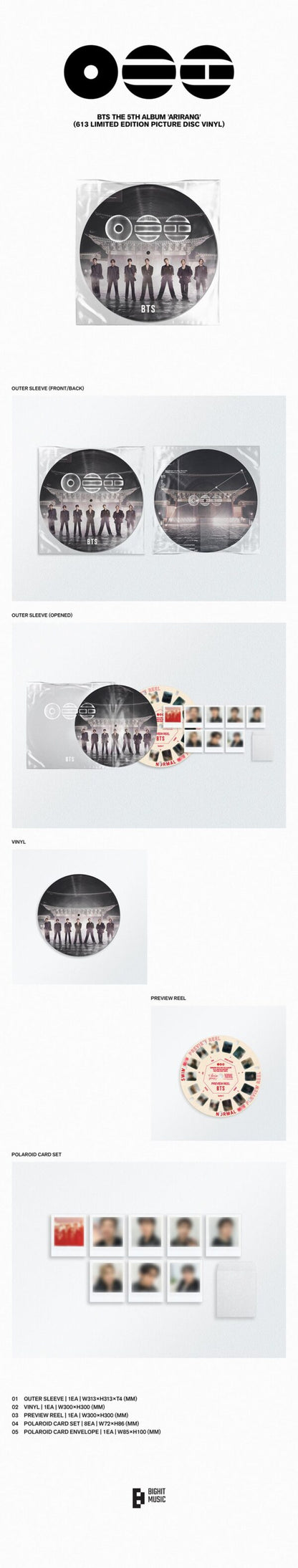 BTS – The 5th Album [ARIRANG] (613 Limited Edition Picture Disc Vinyl)