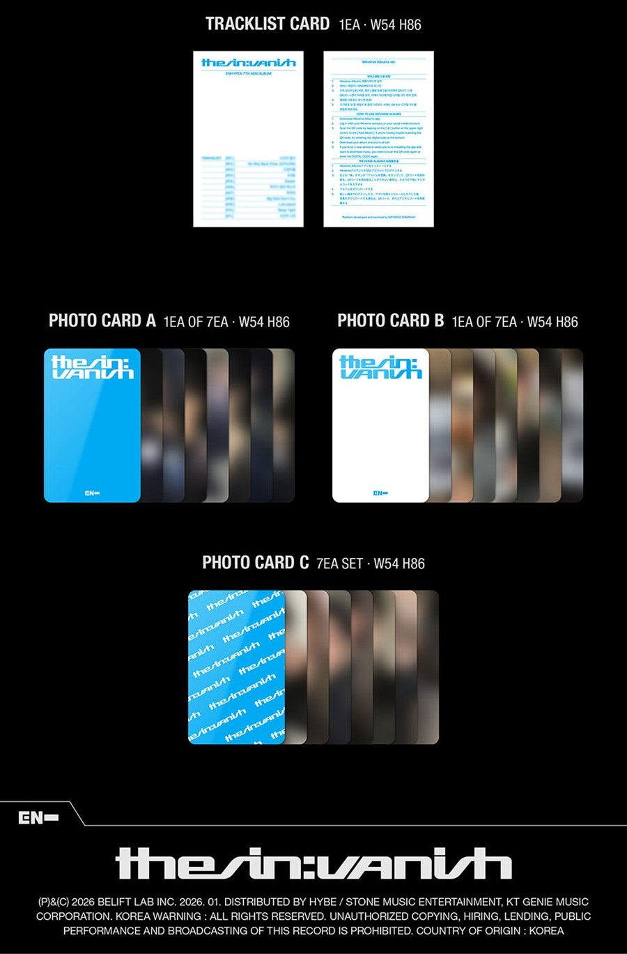 WEVERSE POB ENHYPEN – THE SIN VANISH (Weverse Albums ver.)