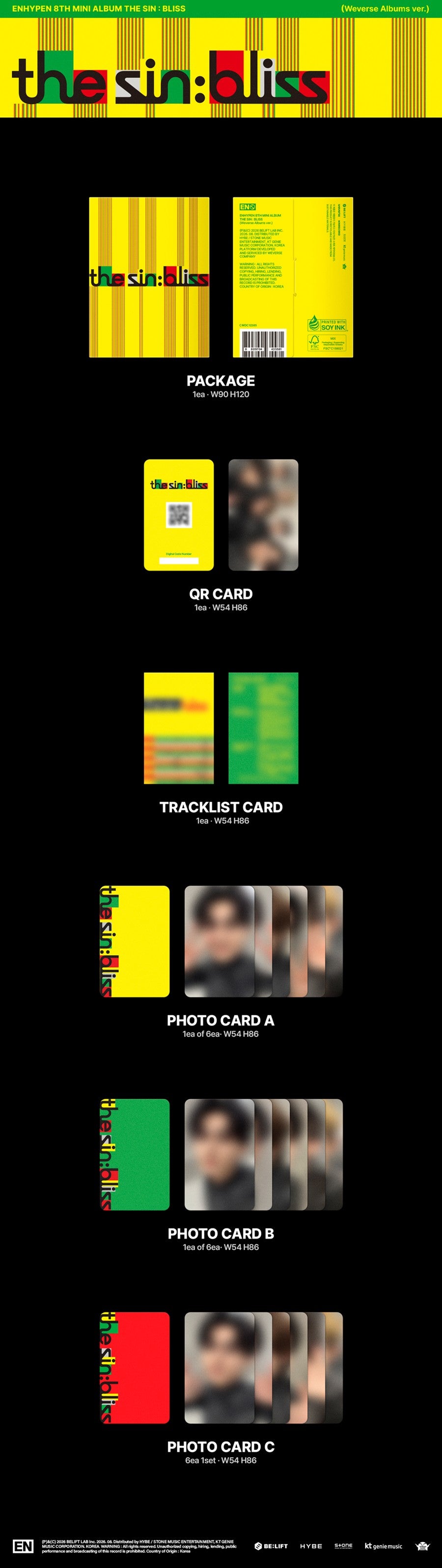 [WEVERSE POB] ENHYPEN – [THE SIN : BLISS] (Weverse Albums ver.)