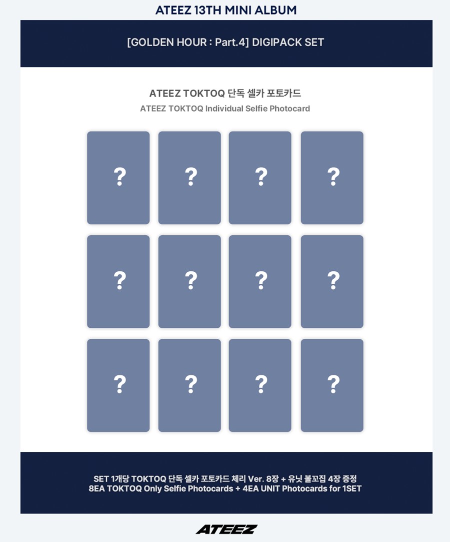 KQSHOP POB ATEEZ – 13th Mini Album GOLDEN HOUR Part.4 (DIGIPACK VER.)