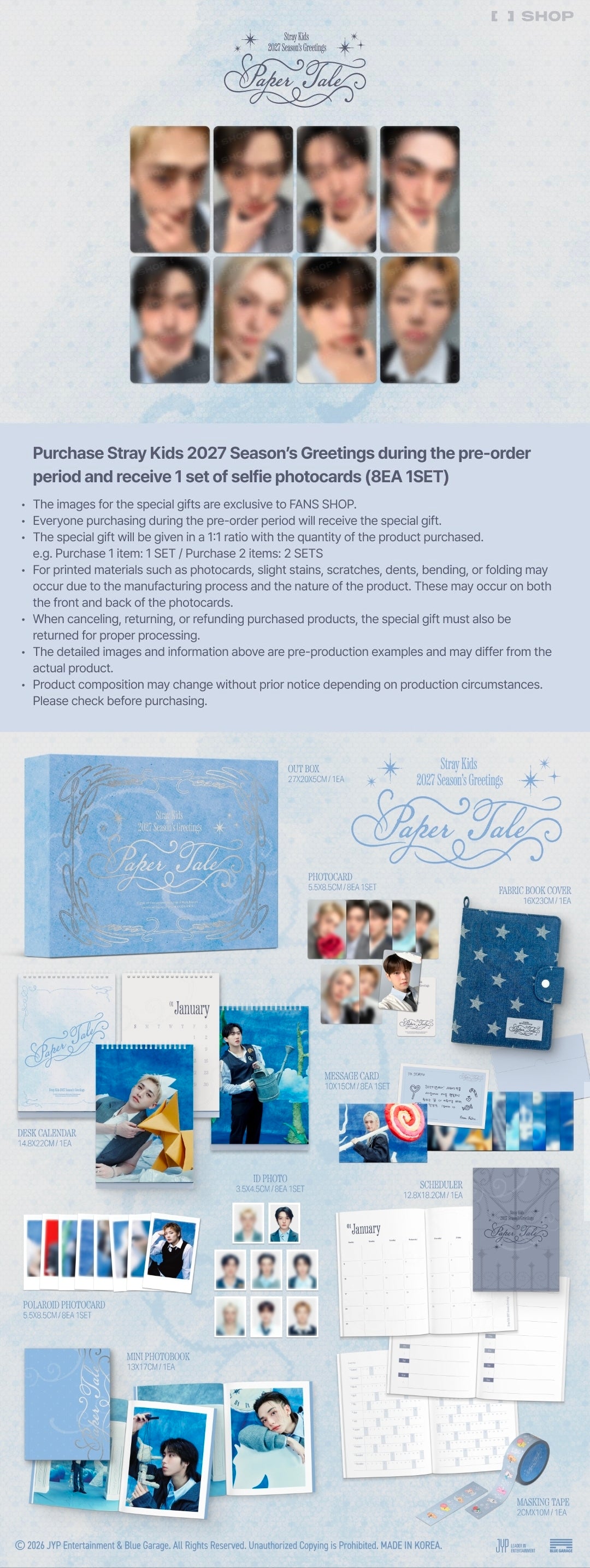 [FANS POB] Stray Kids 2027 SEASON’S GREETINGS [Paper Tale]