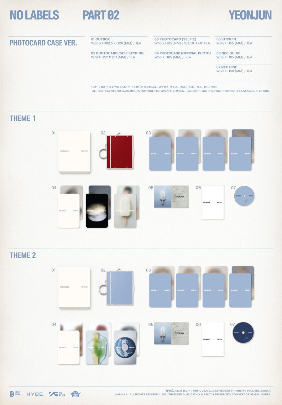 (TXT) YEONJUN – [NO LABELS: PART 02] (Photocard Case Ver.) Aléatoire